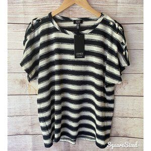 Jones New York Signature Blur Stripe blouse XL NWT never worn